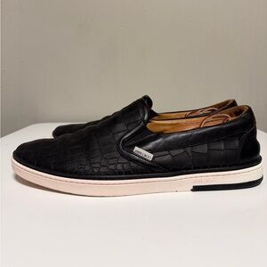 JIMMY CHOO GROVE / Slip-On in Black Leather Men’s EU 45 US 12 UK 11